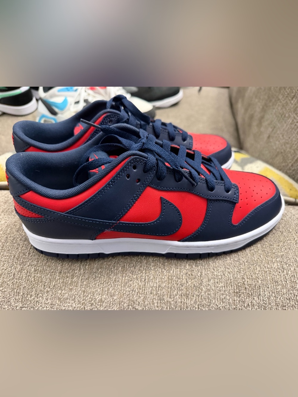Nike Low-Top Sneakers in Navy and Red